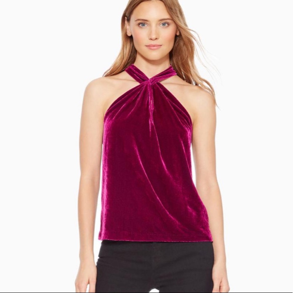 Parker velvet wrap halter top